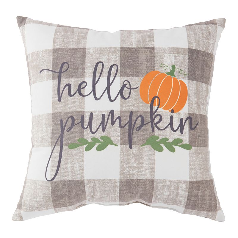 Greendale Home Fashions Fall Seasonal Hello Pumpkin Throw Pillow, Multicolo