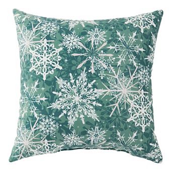 Greendale Home Fashions Holiday Evergreen Snowflakes Throw Pillow