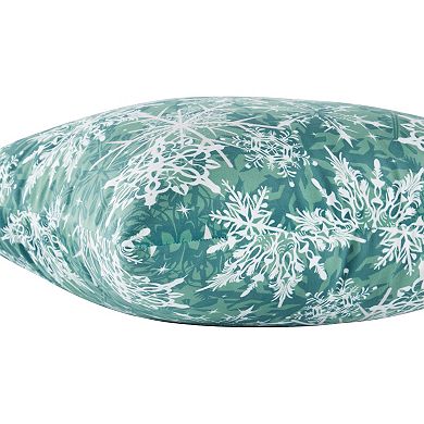 Greendale Home Fashions Holiday Evergreen Snowflakes Throw Pillow