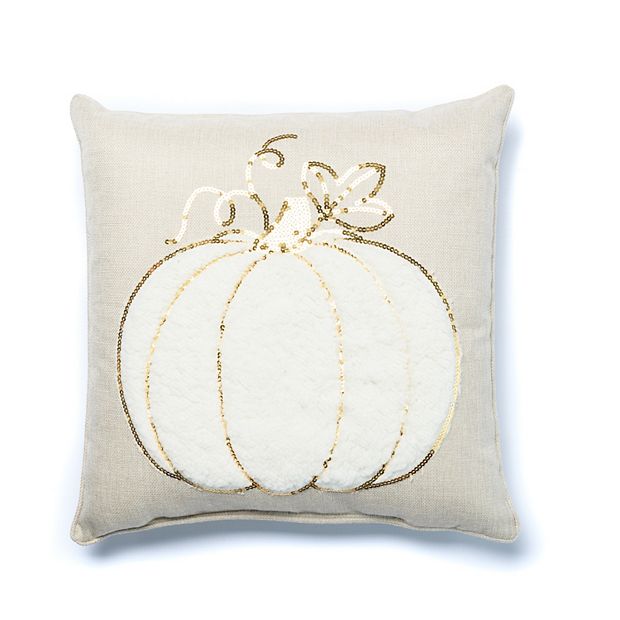 VHC BRANDS Wheat Plaid Golden Tan Soft White Harvest Pumpkin 18 in. x 18  in. Throw Pillow 80551 - The Home Depot