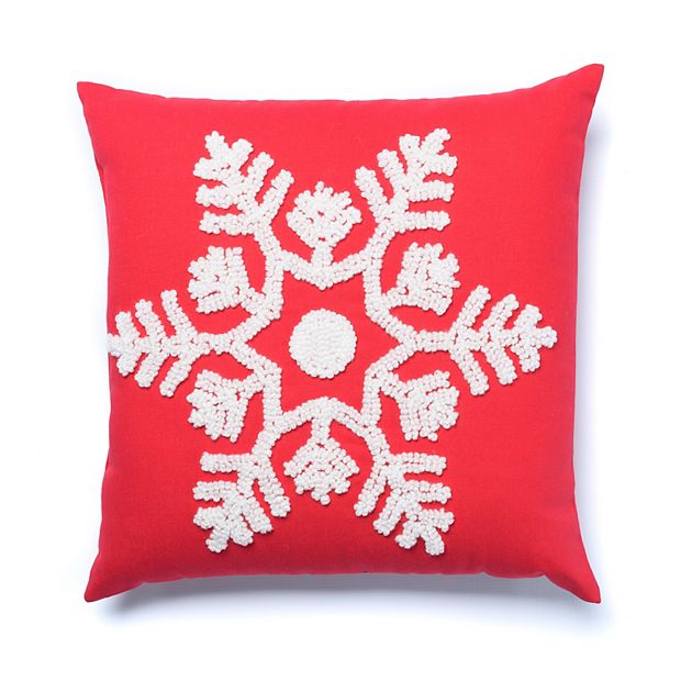 White 2025 snowflake pillow