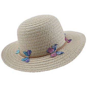 Girls 4-16 Elli by Capelli 3D Butterfly Short Brim Floppy Hat