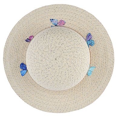 Girls 4-16 Elli by Capelli 3D Butterfly Short Brim Floppy Hat