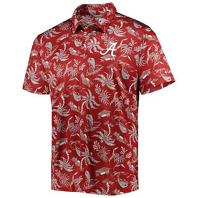 Men's Columbia Crimson Alabama Crimson Tide Super Terminal Tackle Omni-Shade Polo