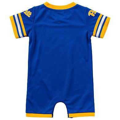 Newborn & Infant Colosseum Royal Pitt Panthers Bumpo Football Romper