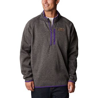Men's Columbia Charcoal LSU Tigers Canyon Point Omni-Shield Raglan Half-Zip Top