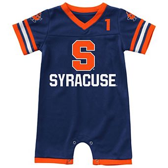 Newborn & Infant Colosseum Navy Syracuse Orange Bumpo Football Romper