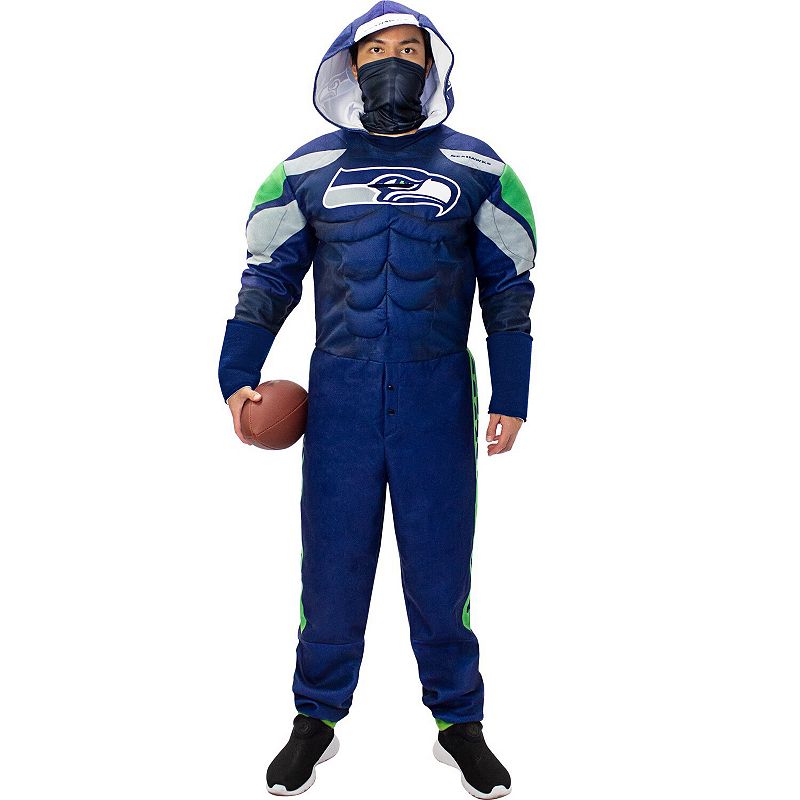 Mens College Navy Seattle Seahawks Game Day Costume, Size: Large, Blue Blu