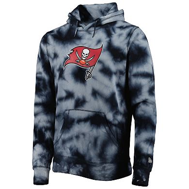 Men's New Era Black Tampa Bay Buccaneers Team Tie-Dye Pullover Hoodie