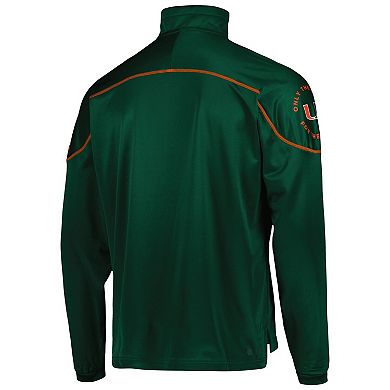 Men's adidas Green Miami Hurricanes Knit Quarter-Snap Jacket