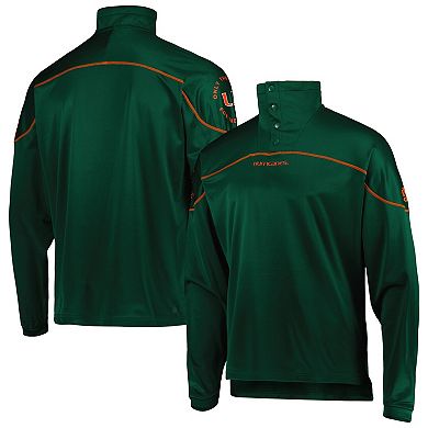 Men's adidas Green Miami Hurricanes Knit Quarter-Snap Jacket