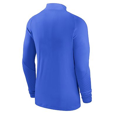 Men's Nike Blue Club America 2022/23 Strike Drill Performance Raglan Quarter-Zip Long Sleeve Top