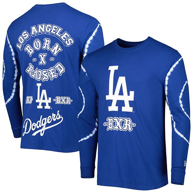 Men's New Era Born x Raised Los Angeles Dodgers Royal Heavy Tie-Dye Long  Sleeve T