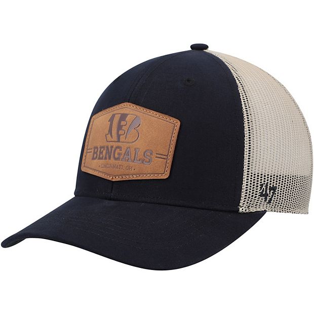 Men's '47 Black/Natural Cincinnati Bengals Rawhide Trucker Adjustable Hat