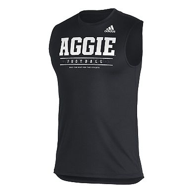 Men's adidas Black Texas A&M Aggies Sideline Football Locker Creator AEROREADY Sleeveless T-Shirt