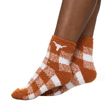 Women's ZooZatz Texas Longhorns Fuzzy Buffalo Check Crew Socks