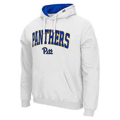 Men's Colosseum White Pitt Panthers Arch & Logo 3.0 Pullover Hoodie