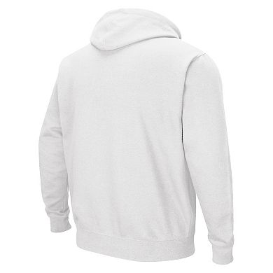 Men's Colosseum White Pitt Panthers Arch & Logo 3.0 Pullover Hoodie