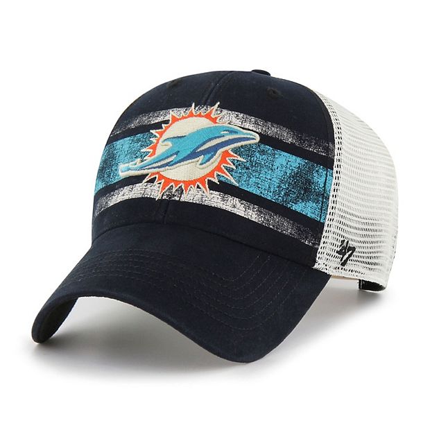 Men's '47 Black/White Miami Dolphins Interlude MVP Trucker Snapback Hat