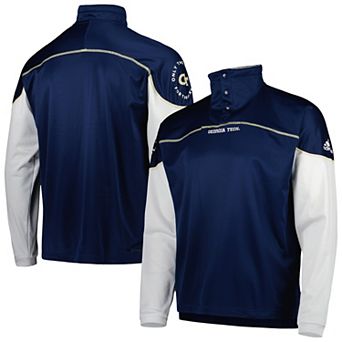 Men's adidas Navy Georgia Tech Yellow Jackets Knit Quarter-Snap Jacket