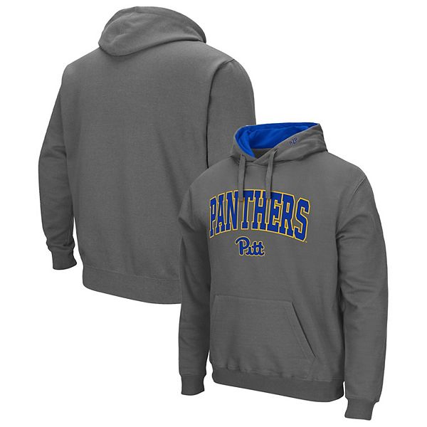 Men's Colosseum Charcoal Pitt Panthers Arch & Team Logo 3.0 Pullover Hoodie