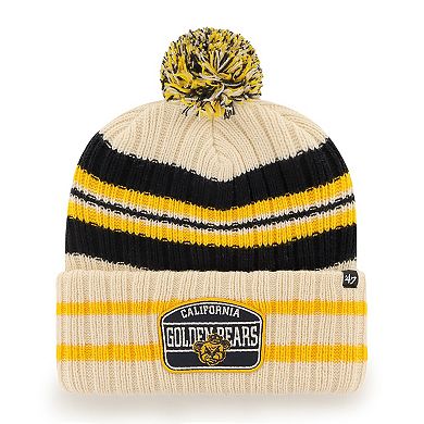 Men's '47 Natural Cal Bears Hone Patch Cuffed Knit Hat with Pom