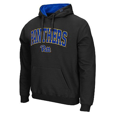 Men's Colosseum Black Pitt Panthers Arch & Logo 3.0 Pullover Hoodie