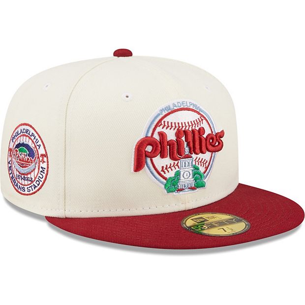 New Era Philadelphia Phillies Red Side Patch 59FIFTY Fitted Hat, Red, POLYESTER, Size 7 5/8, Rally House