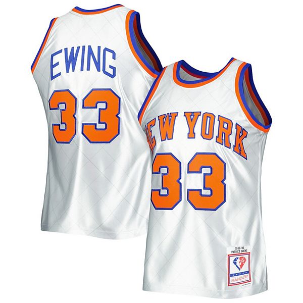 Men's Mitchell & Ness Patrick Ewing Platinum New York Knicks