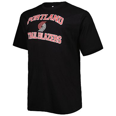 Men's Black Portland Trail Blazers Big & Tall Heart & Soul T-Shirt