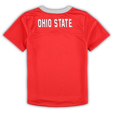 Preschool Scarlet/Gray Ohio State Buckeyes Red Zone Jersey & Pants Set