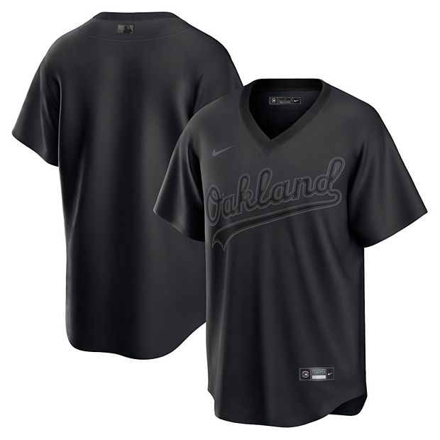 Men's Nike Black Oakland Athletics Pitch Black Fashion Replica Jersey