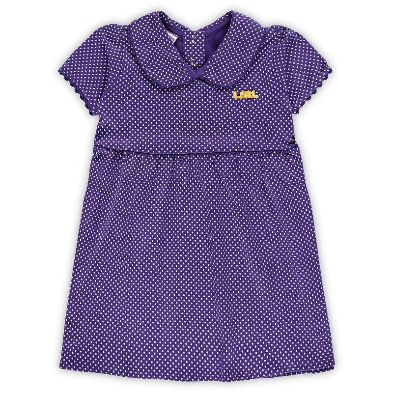 Girls Toddler Purple LSU Tigers Polka Dot Peter Pan Dress, Toddler Girls, 