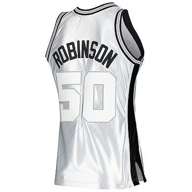 Men's Mitchell & Ness David Robinson Platinum San Antonio Spurs 1998-99 Hardwood Classics 75th Anniversary Swingman Jersey