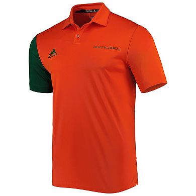 Men's adidas Orange/Green Miami Hurricanes Polo