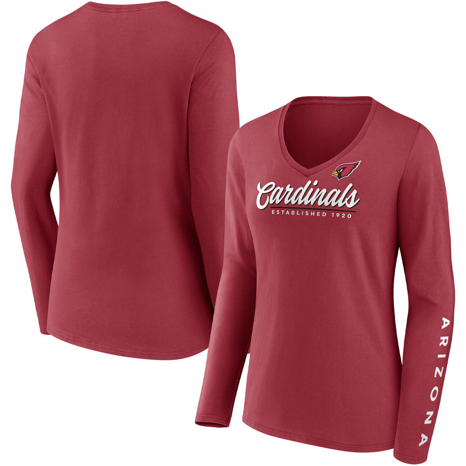 Arizona Cardinals New Era Women's Crop Long Sleeve T-Shirt - Cardinal