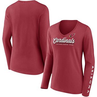 Women's Fanatics Branded Cardinal Arizona Cardinals Drive Forward V-Neck Long Sleeve T-Shirt
