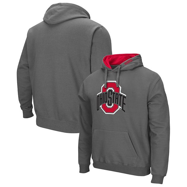 Charcoal Pullover Campus Hoodie with Applicae Embroidery