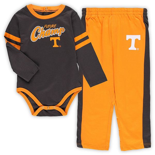Newborn & Infant Black/Tennessee Orange Tennessee Volunteers Little Kicker Long Sleeve Bodysuit