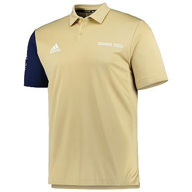 Men's adidas Gold/White GA Tech Yellow Jackets Polo