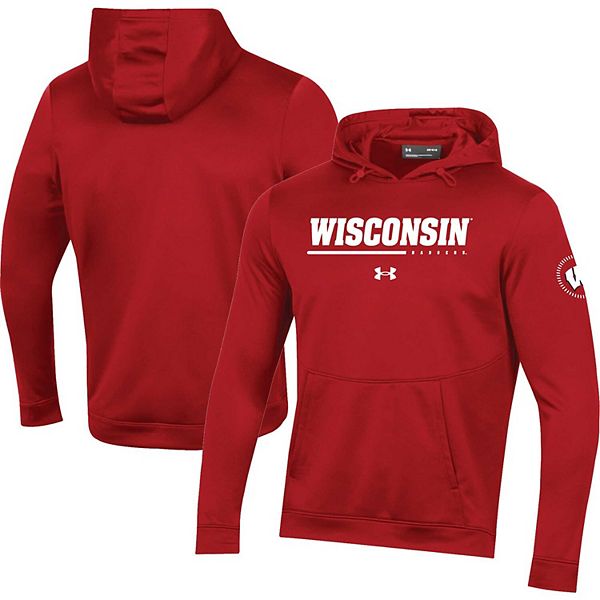 Men s Under Armour Red Wisconsin Badgers Sideline Pullover Hoodie