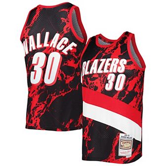 Men's Mitchell & Ness Rasheed Wallace Black Portland Trail Blazers 1999-00 Hardwood Classics Marble Swingman Jersey