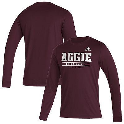 Men s adidas Maroon Texas A M Aggies Sideline Creator Practice AEROREADY Long Sleeve T Shirt