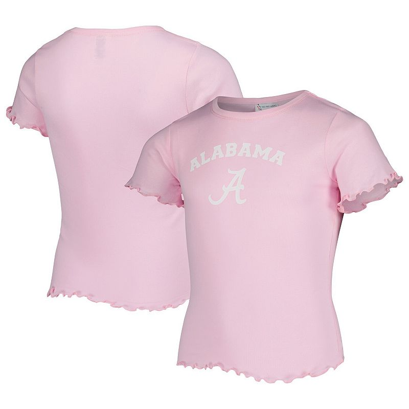 Girls Youth Pink Alabama Crimson Tide Lettuce Edge T-Shirt, Girls, Size: Y