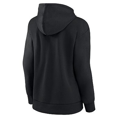 Women's Fanatics Branded Black New Orleans Saints Iconic Cotton Fleece Checklist Pullover Hoodie