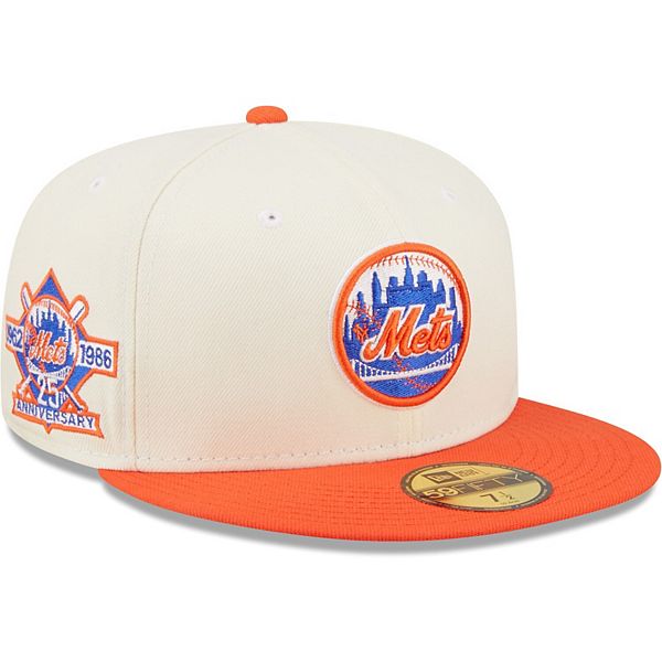 Men's New Era White/Orange New York Mets Cooperstown Collection