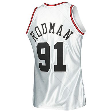 Men's Mitchell & Ness Dennis Rodman Platinum Chicago Bulls 1997-98 Hardwood Classics 75th Anniversary Swingman Jersey