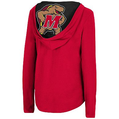 Women's Colosseum Red Maryland Terrapins Catalina Hoodie Long Sleeve T-Shirt