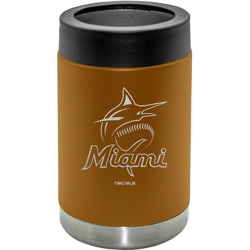 Miami Marlins Stainless Steel Canyon Can Holder, Multicolor