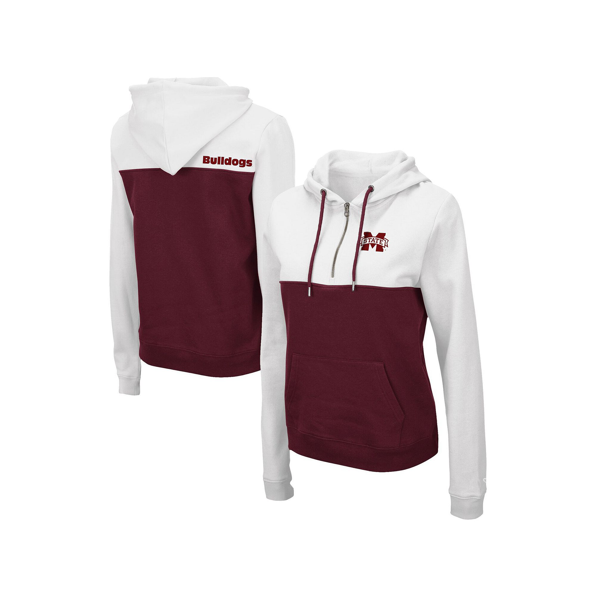 Womens Colosseum White/Maroon Mississippi State Bulldogs Aidan Lightweight